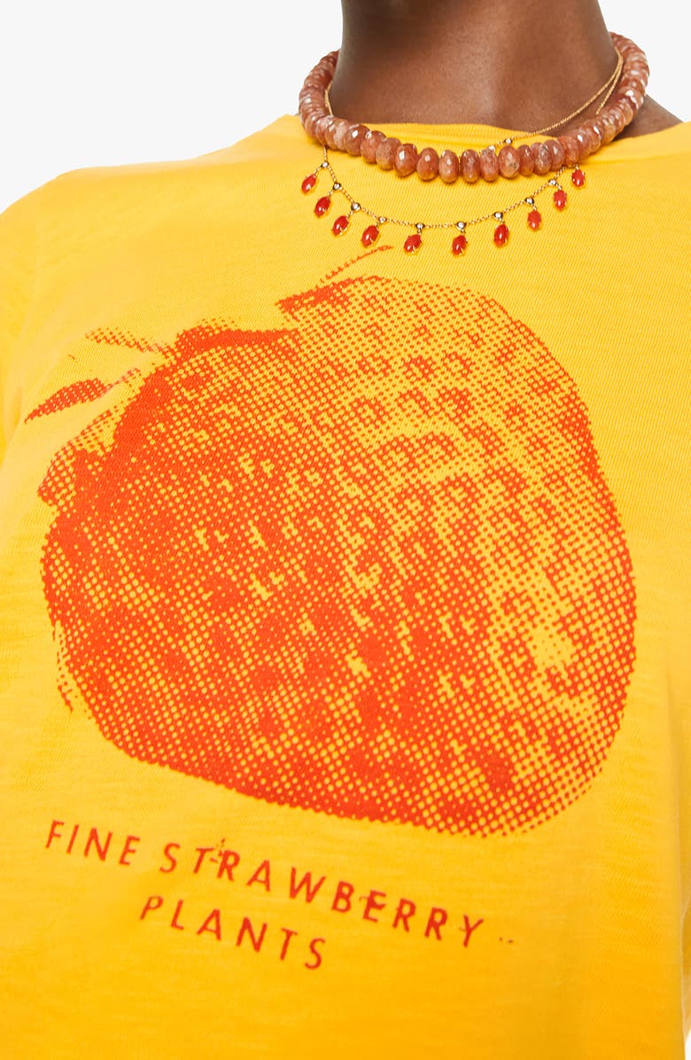 MOTHER The Sinful Embroidered T-Shirt, Alternate, color, Fine Strawberry