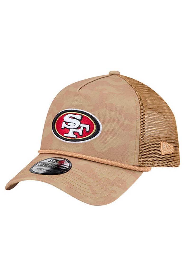 Men's New Era  Tan San Francisco 49ers Wheat Camo 9FORTY Adjustable Hat, Main, color, Tan