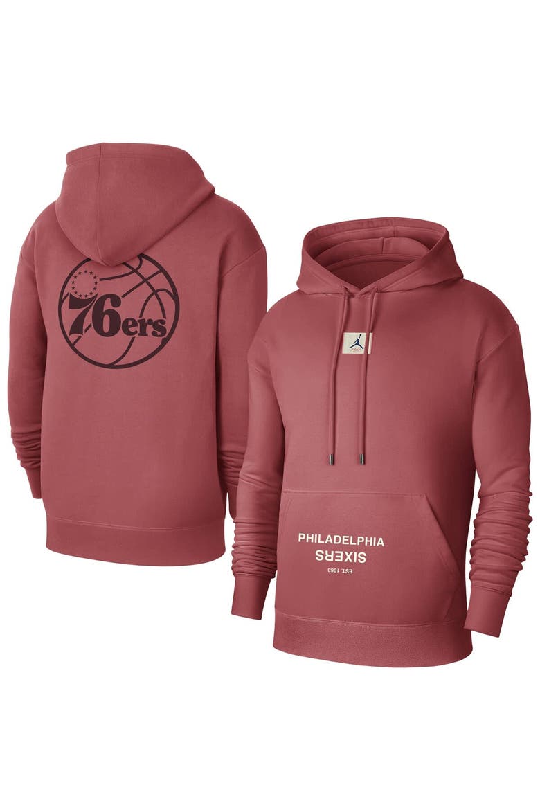 Men's Jordan Brand Red Philadelphia 76ers Courtside Statement Edition Pullover Hoodie, Main, color, Red