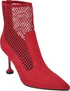 Nine West Goane Fishnet Pointed Toe Ankle Bootie