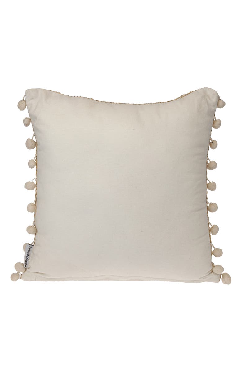 PARKLAND COLLECTION Pom Pom Trim Square Accent Pillow, Alternate, color, 