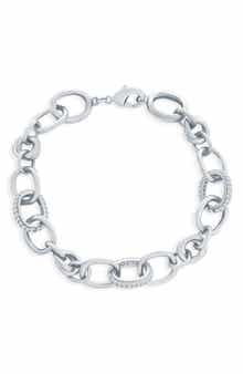 SIMONA Pavé Cubic Zirconia Oval Link Bracelet