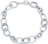 SIMONA Pavé Cubic Zirconia Oval Link Bracelet
