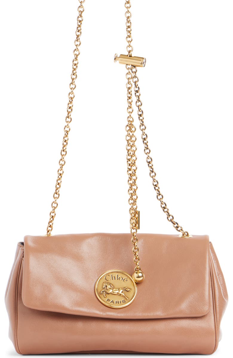 Chloé Heritage Leather Shoulder Bag, Main, color, Woodrose