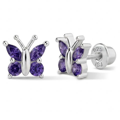 Dainty Cubic Zirconia Butterfly Earrings