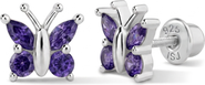 In Season Jewelry Dainty Cubic Zirconia Butterfly Earrings
