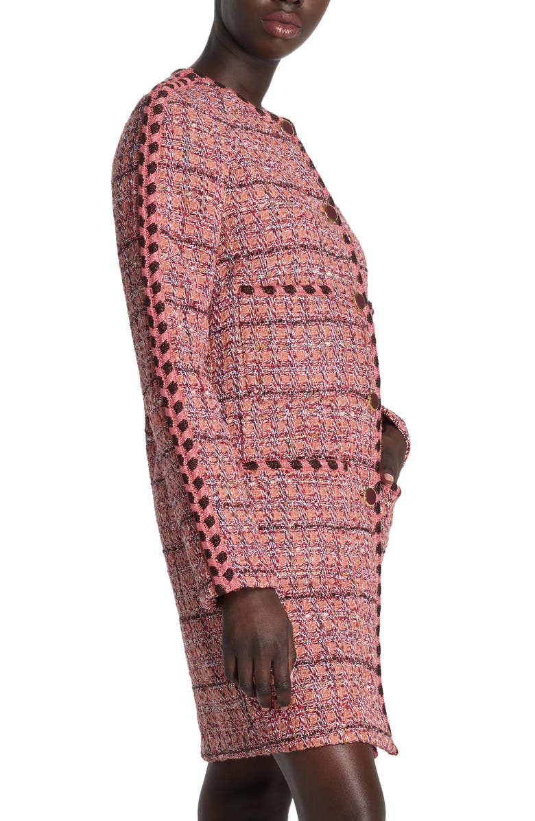 St. John Evening Metallic Tweed Longline Jacket, Alternate, color, 