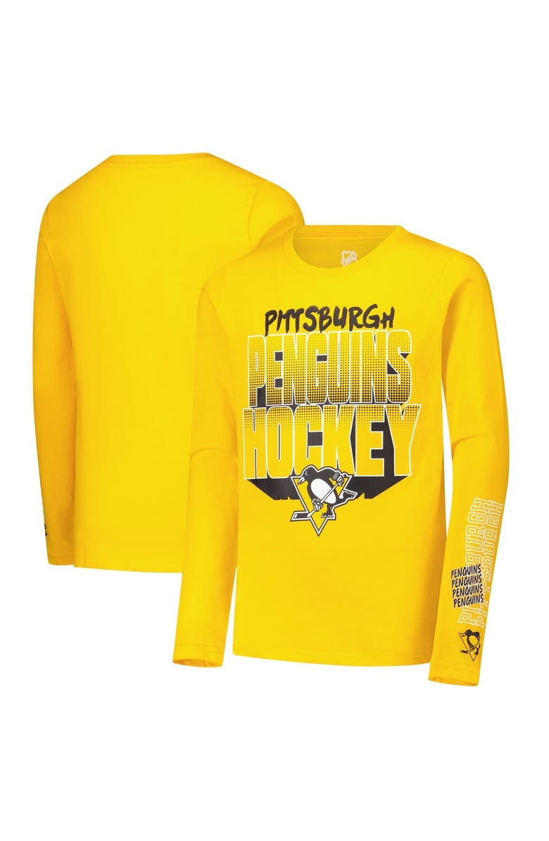 Outerstuff Youth Gold Pittsburgh Penguins Standout Long Sleeve T-Shirt, Alternate, color, 