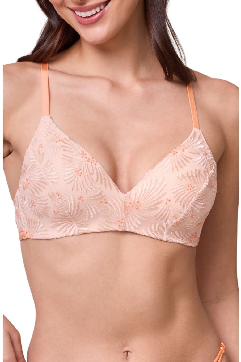 Tangerine Dream Wire Free Bra, Main, color, CHAMPAGNE/ TANGERINE