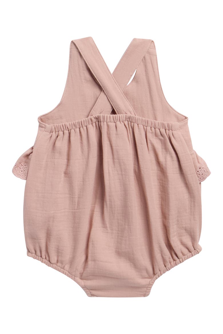 Penny Embroidered Ruffle Trim Romper, Alternate, color, MAUVE