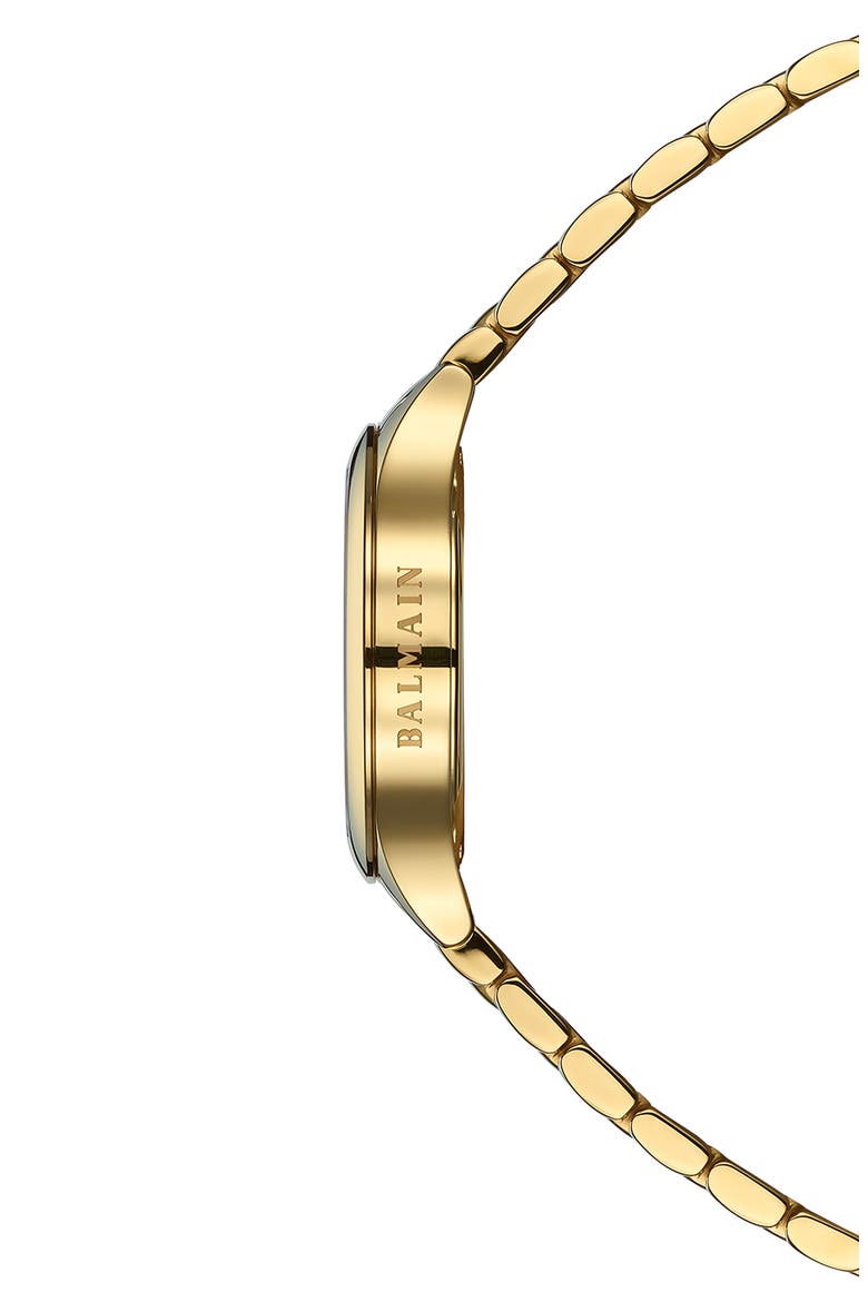 Mother-of-Pearl Diamond Moon Phase Bracelet Watch, 31mm, Alternate, color, YELLOW GOLD PVD COATING