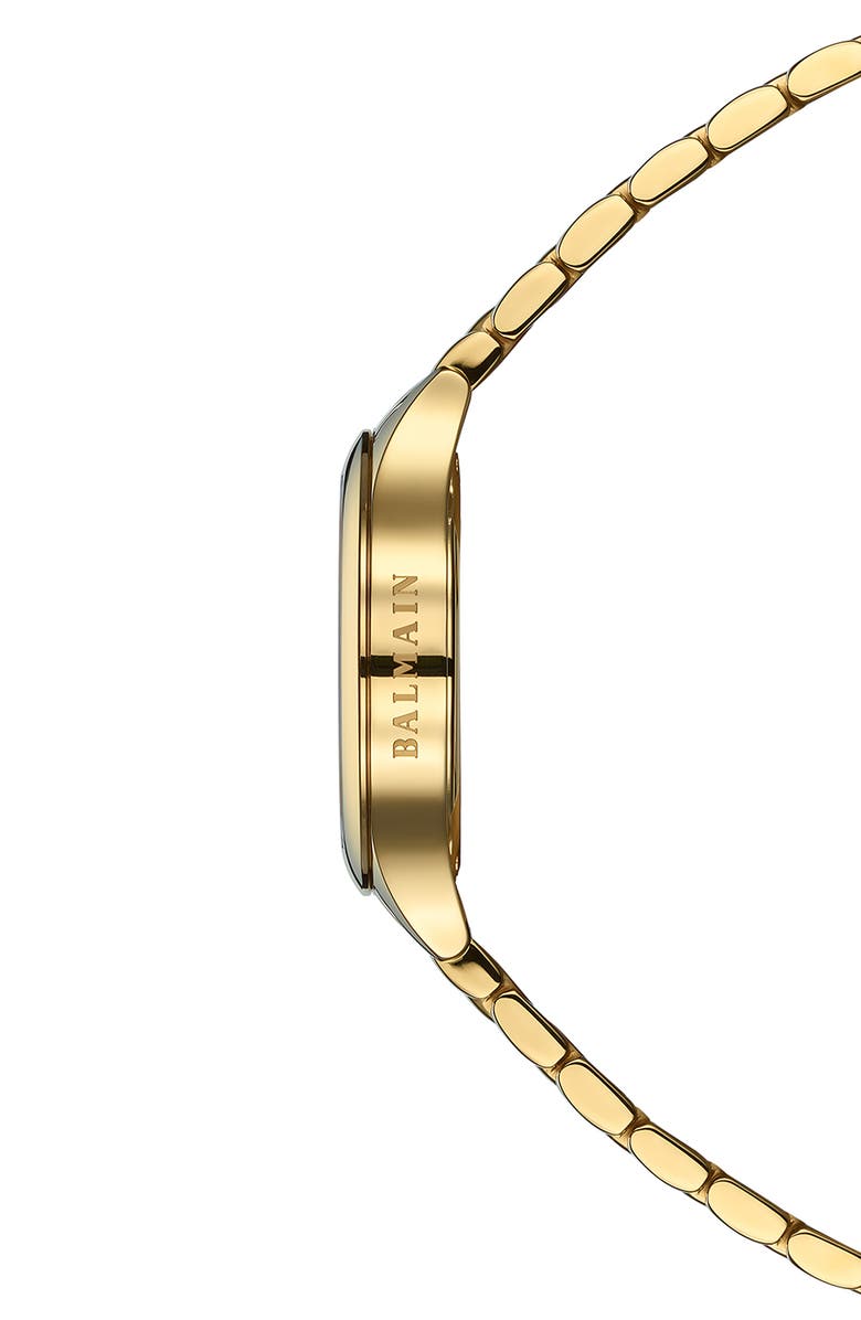 BALMAIN WATCHES Mother-of-Pearl Diamond Moon Phase Bracelet Watch, 31mm, Alternate, color, Yellow Gold Pvd Coating