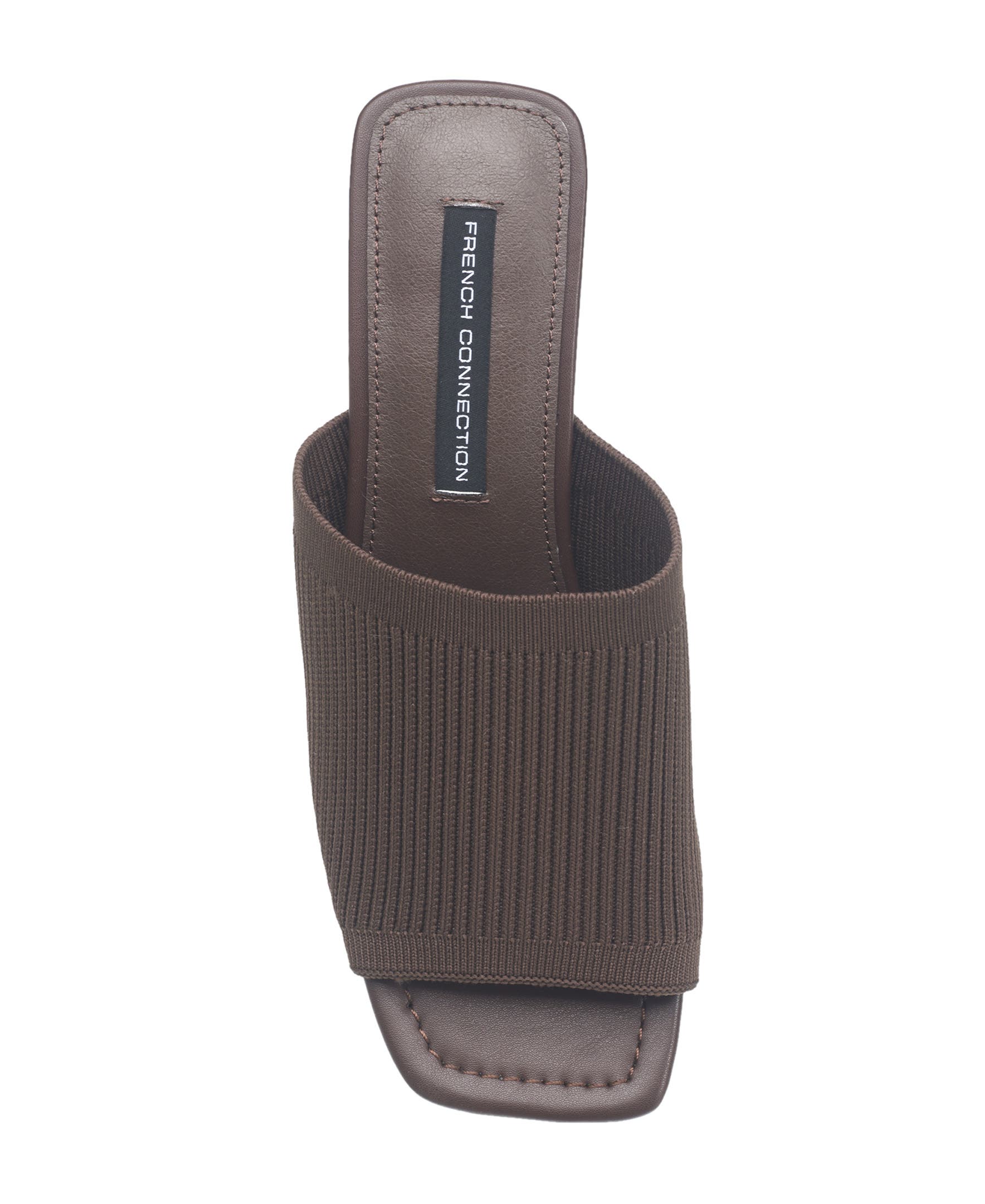 French Connection Styles Knit Stretch Mule, Alternate, color, Chocolate