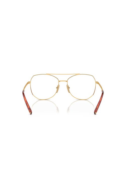 Prada 56mm Irregular Optical Glasses In Gold