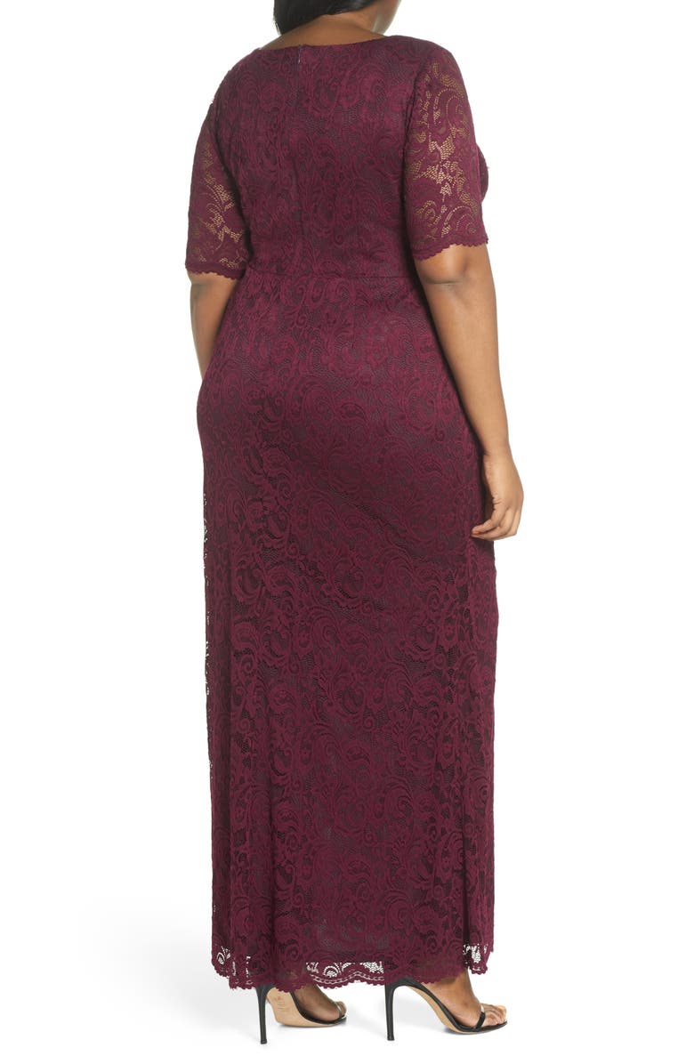 Adrianna Papell Cascade Ruffle Sequin Lace Gown, Alternate, color, 