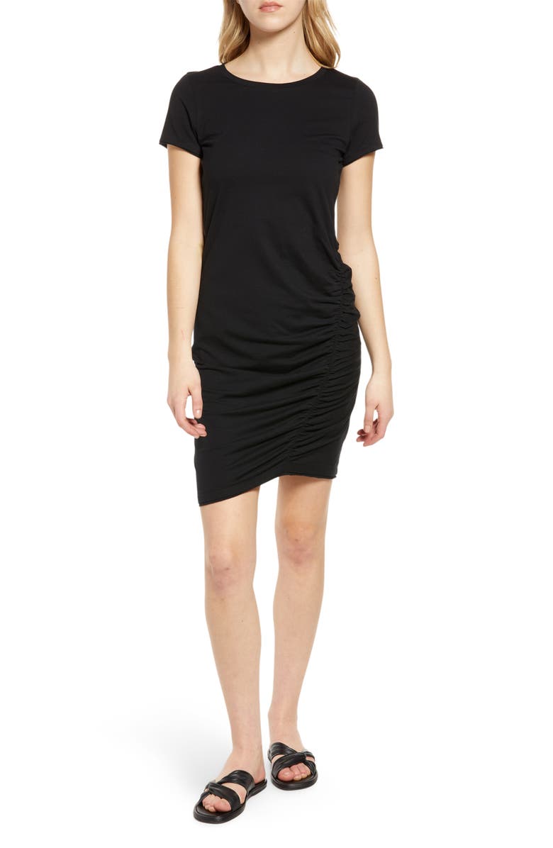 Melrose and Market Ruched Cotton Blend T-Shirt Dress, Main, color, 