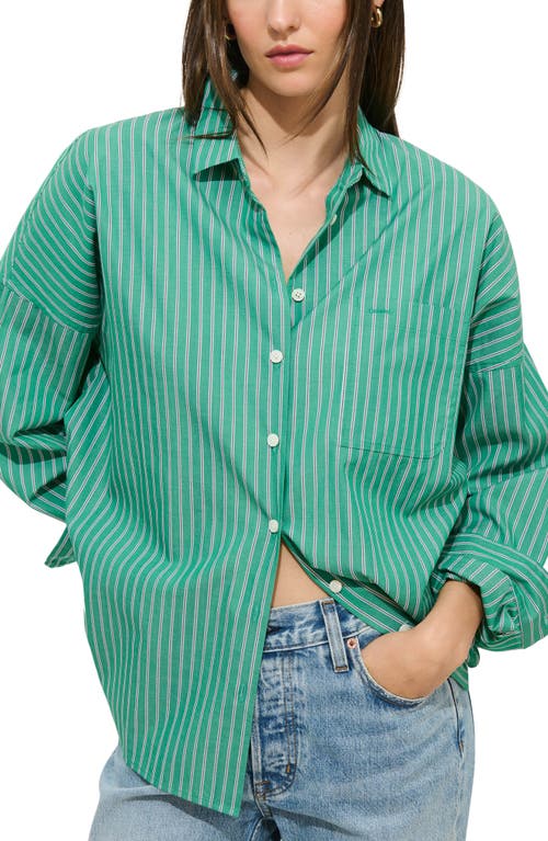 Alex Mill Jo Stripe Oversize Cotton Button-up Shirt In Green