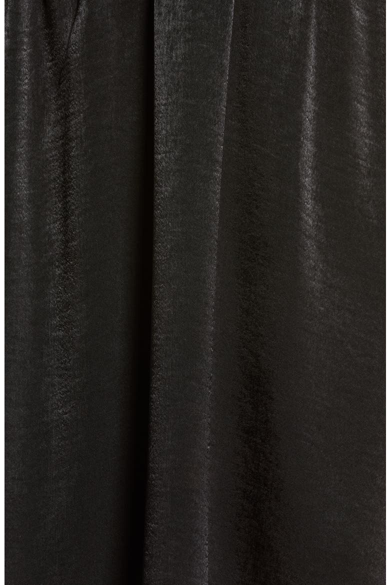 Washed Satin Chemise, Alternate, color, BLACK