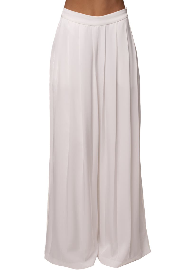 Clara Wide Leg Pleated Trousers, Main, color, Ivory