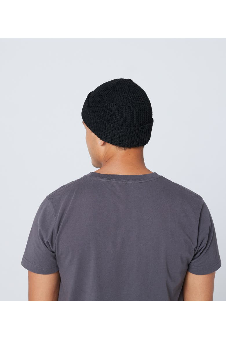 Waffle Knit Beanie, Alternate, color, Black