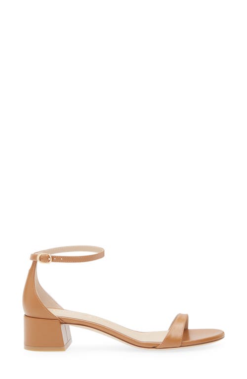 Stuart Weitzman Nudist Block Heel Sandal In Macchiato