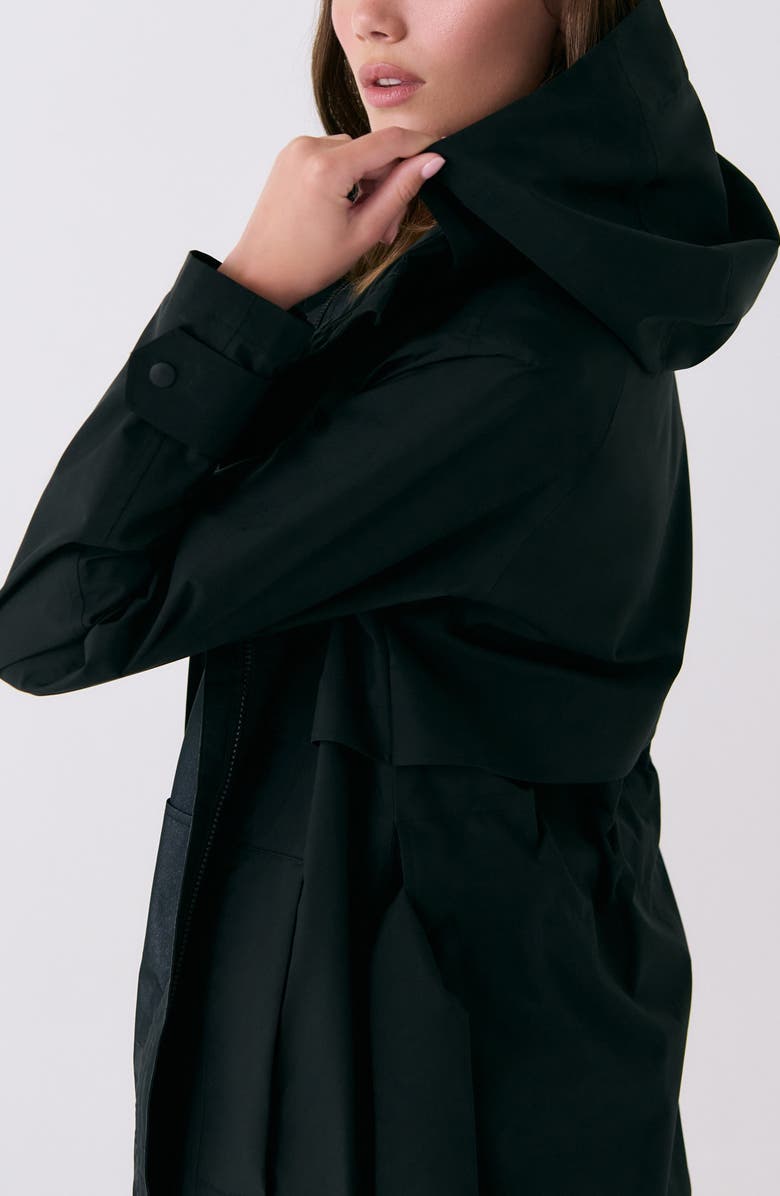 Lole Alizé Rain Trench Coat, Alternate, color, Black