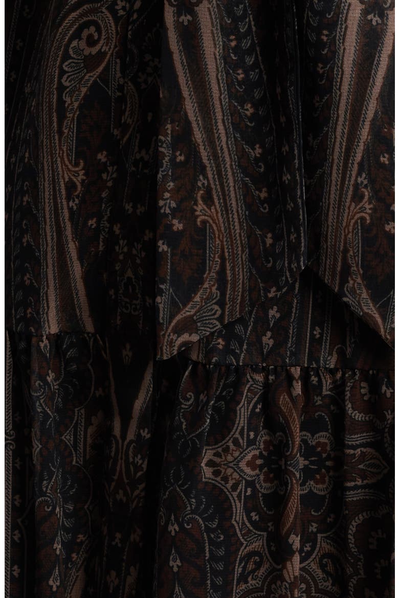 Verena Paisley Long Sleeve Tiered Dress, Alternate, color, COCO MULTI