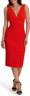Siena Mesh Overlay Body-Con Midi Dress