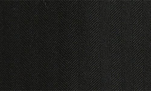 Tom Ford Sharp Herringbone Double Breasted Virgin Wool Jacket In Black