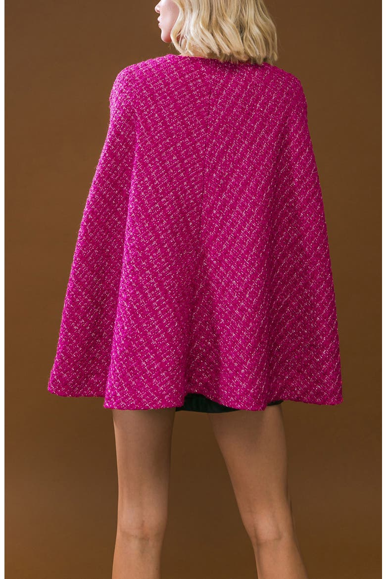 Tweed Cape, Alternate, color, FUCHSIA