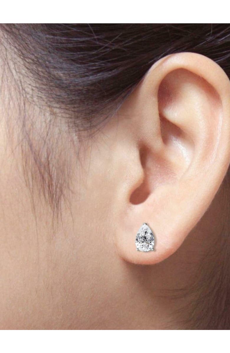 Bliss Diamond 2 Ct Lab Grown Pear Shape Diamond Studs 14k Gold Earrings, Alternate, color, 14K White Gold