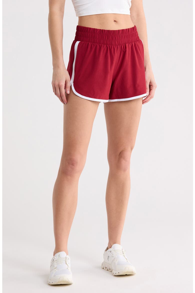 Seraphine Ripstop Running Shorts, Main, color, CHERRY ROYALE-WHITE