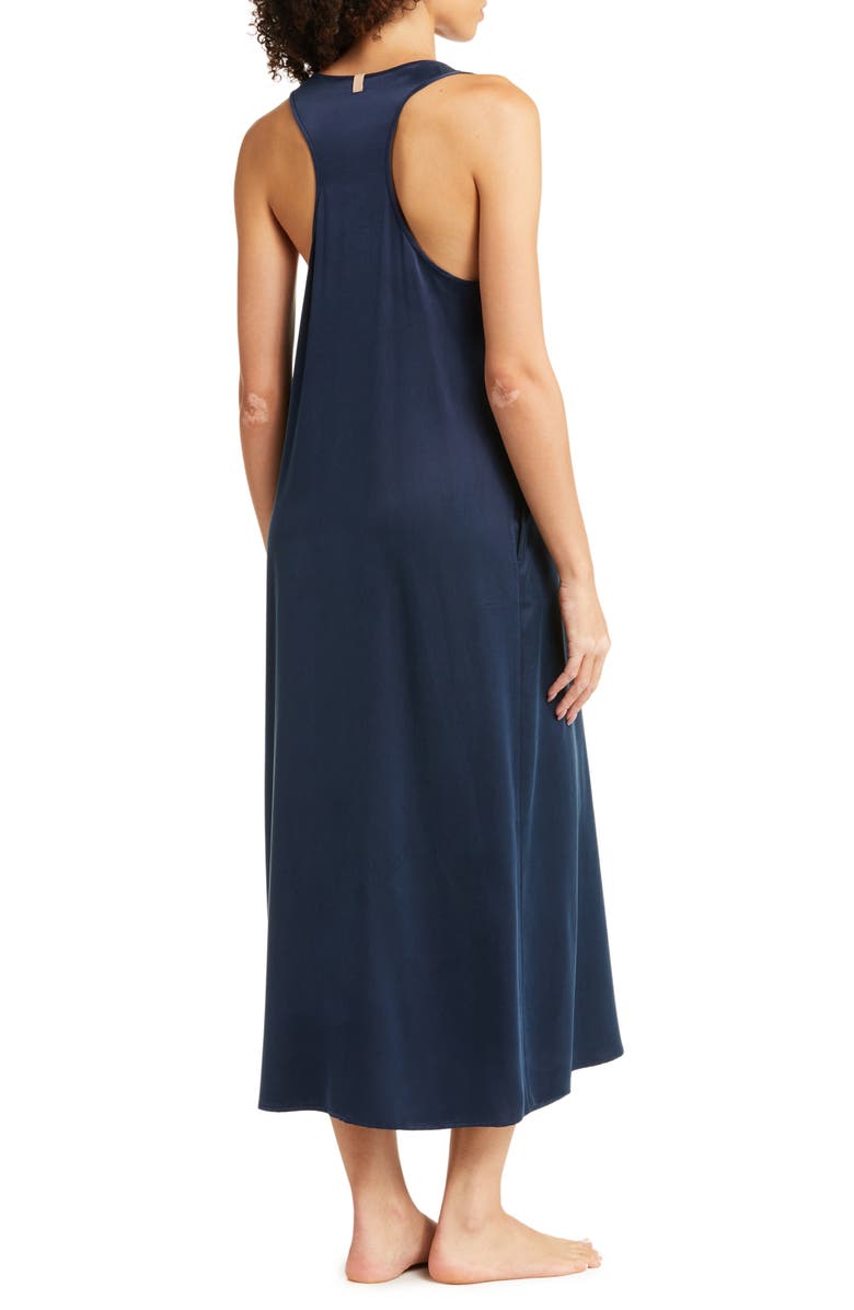 Lunya Washable Silk Racerback Tank Nightgown, Alternate, color, Deep Blue