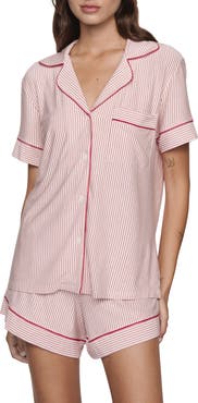 Eberjey Gisele Printed Relaxed Jersey Knit Short Pajamas