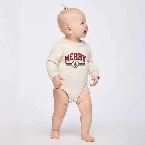 Merry Arched Tree Fleece BodySuit Baby