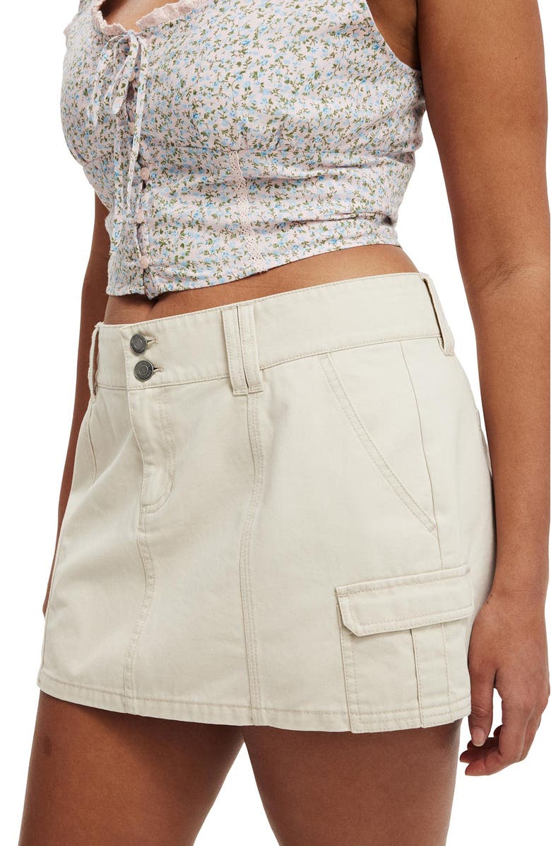 Cotton On Benny Cargo Skirt, Alternate, color, Ecru