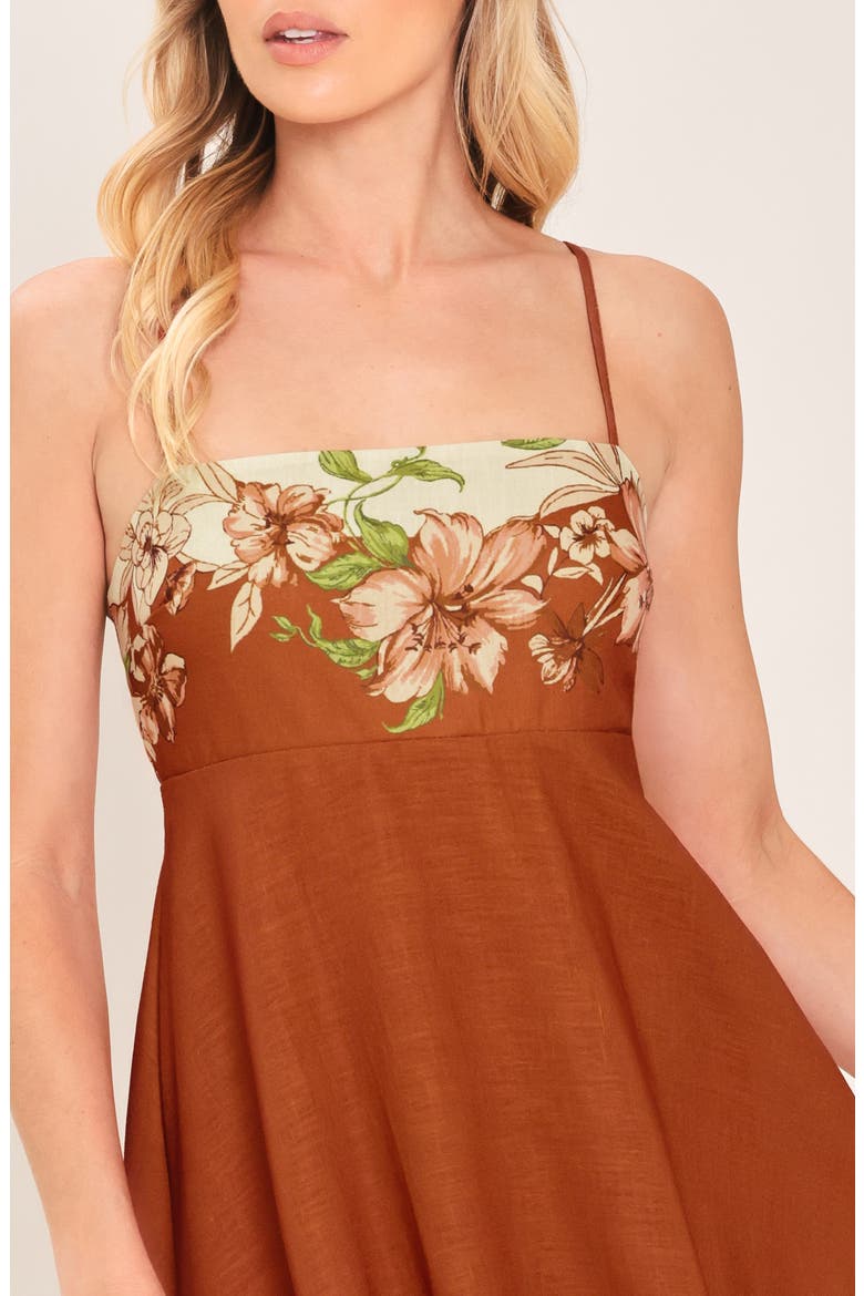 Floral Print Sleeveless Maxi Dress, Alternate, color, TERRACOTTA