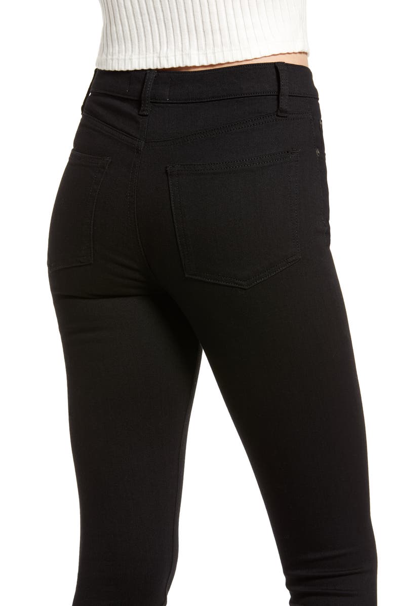 Reformation Harper High & Skinny Jeans, Alternate, color, Black