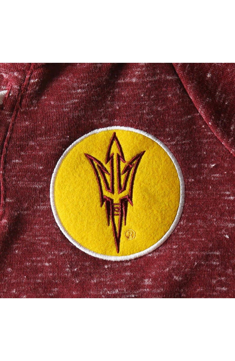 COLOSSEUM Women's Colosseum Maroon Arizona State Sun Devils The Devil Speckle Lace-Placket Raglan Pullover Hoodie, Alternate, color, 