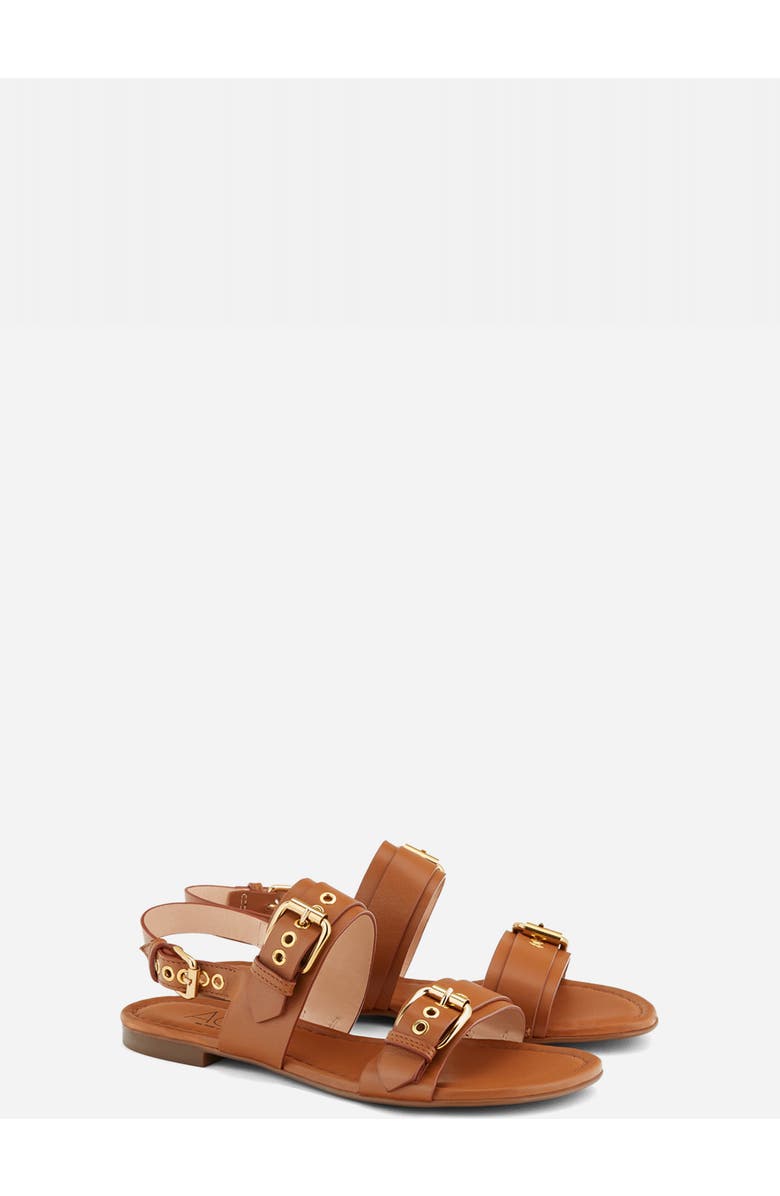 AGL Summer Multi Buckles Sandal, Alternate, color, Brandy Nappa