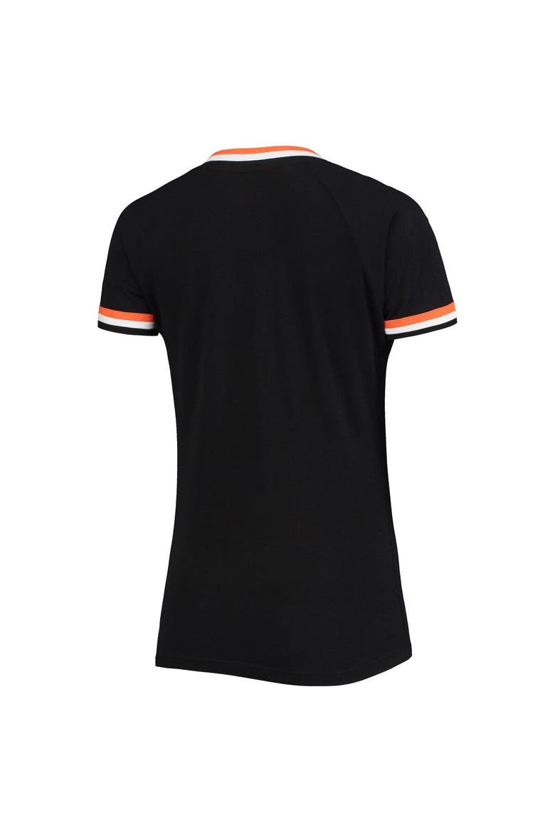 Women's New Era Black San Francisco Giants Team Raglan V-Neck T-Shirt, Alternate, color, Black