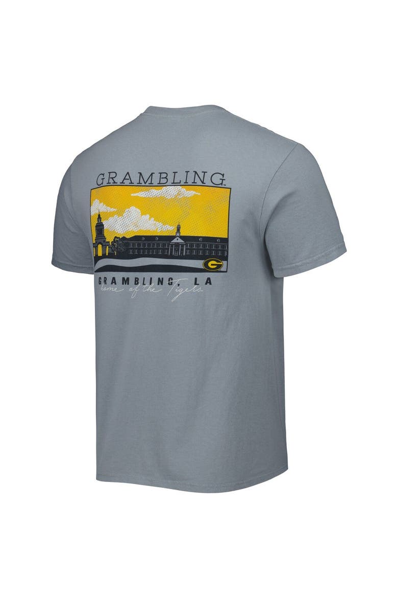 Men's Gray Grambling Tigers Campus Scenery Comfort Color T-Shirt, Alternate, color, Gray