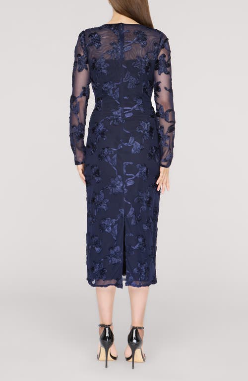 Js Collections Kori Long Sleeve Cocktail Dress In Blue