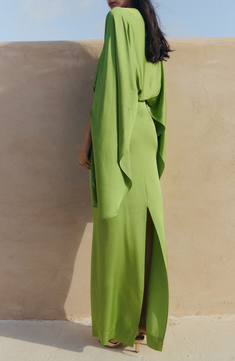 MANGO Long Sleeve Satin Dress, Alternate, color, 