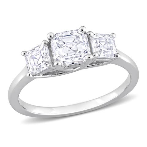 1-5/8CT DEW Moissanite 3-Stone Ring