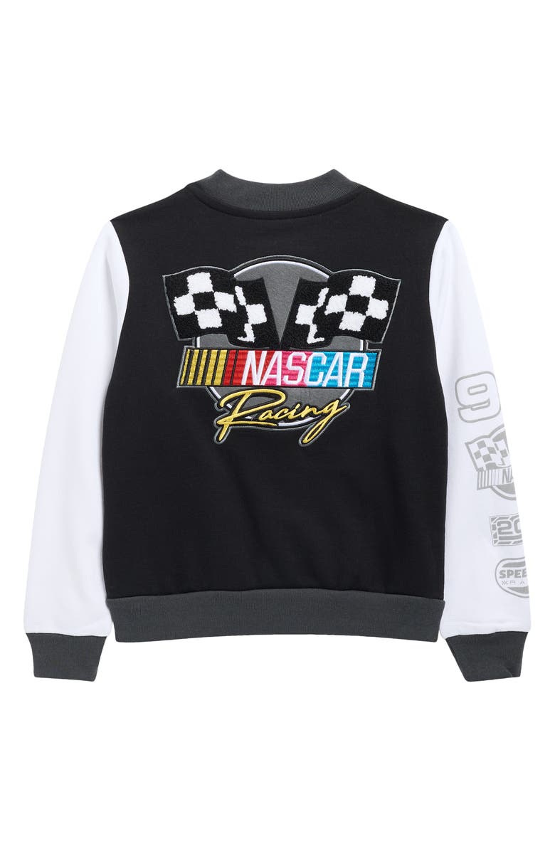 Freeze x NASCAR Kids' Varsity Jacket, Alternate, color, Black/ White