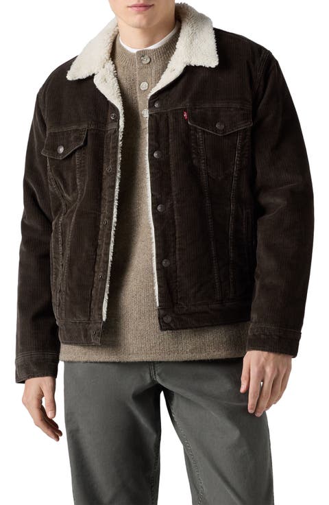 Type 3 Faux Shearling Lined Corduroy Trucker Jacket