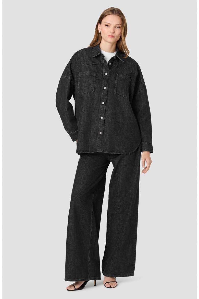 Elton Denim Button Down Shirt, Alternate, color, WASHED BLACK