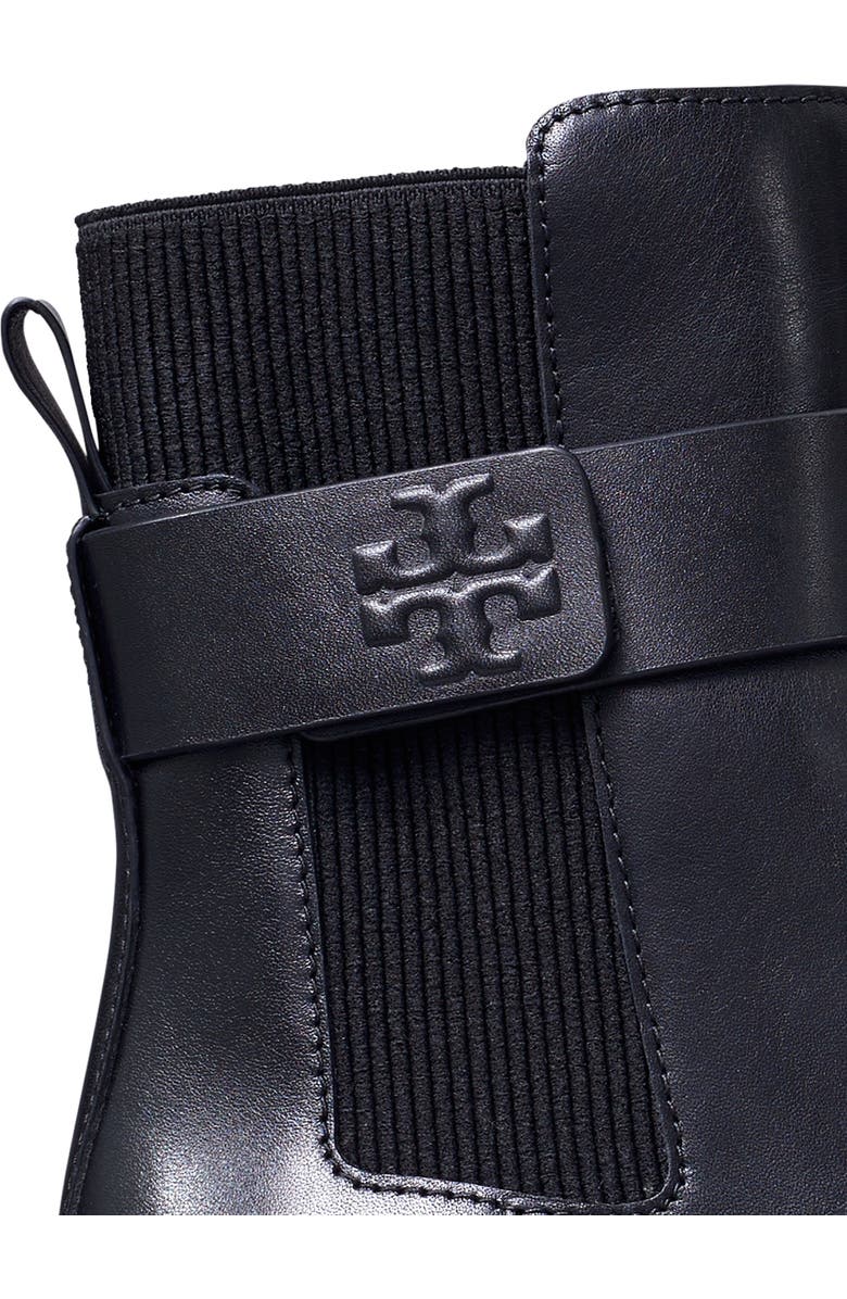 Tory Burch Double-T Chelsea Boot, Alternate, color, Perfect Black / Perfect Black