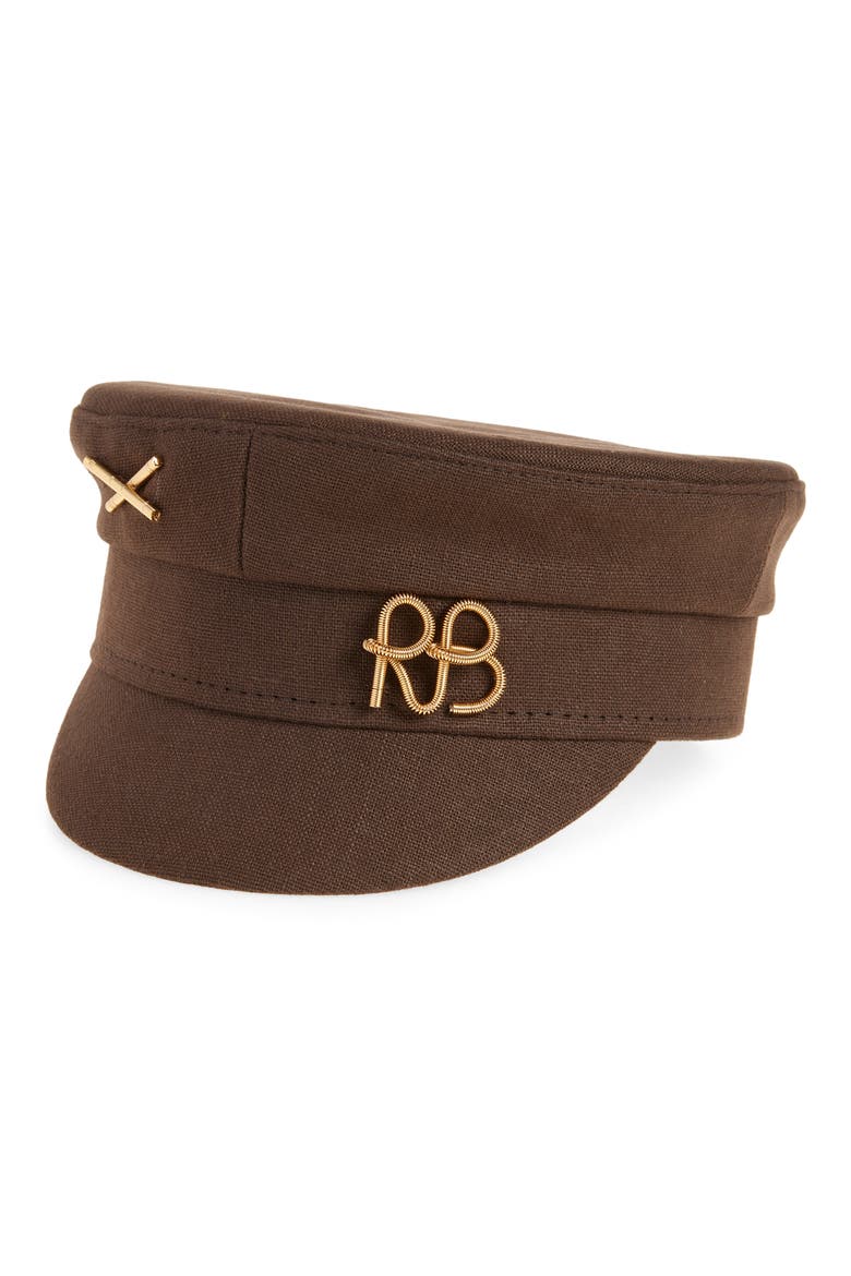 Linen Newsboy Cap, Main, color, BROWN